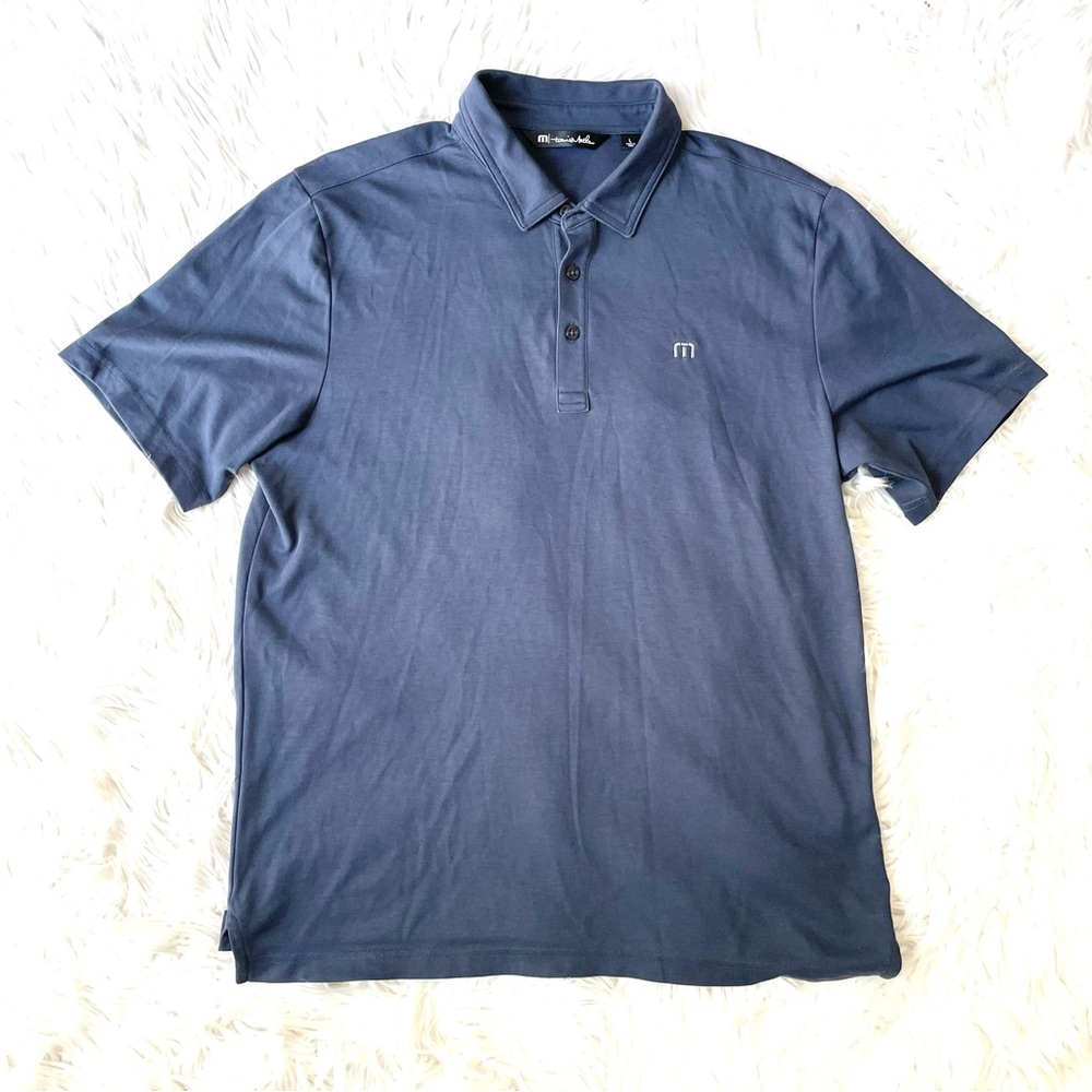 Travis Mathew Men’s Golf Polo Shirt Navy lightweight Pima cotton blend L
